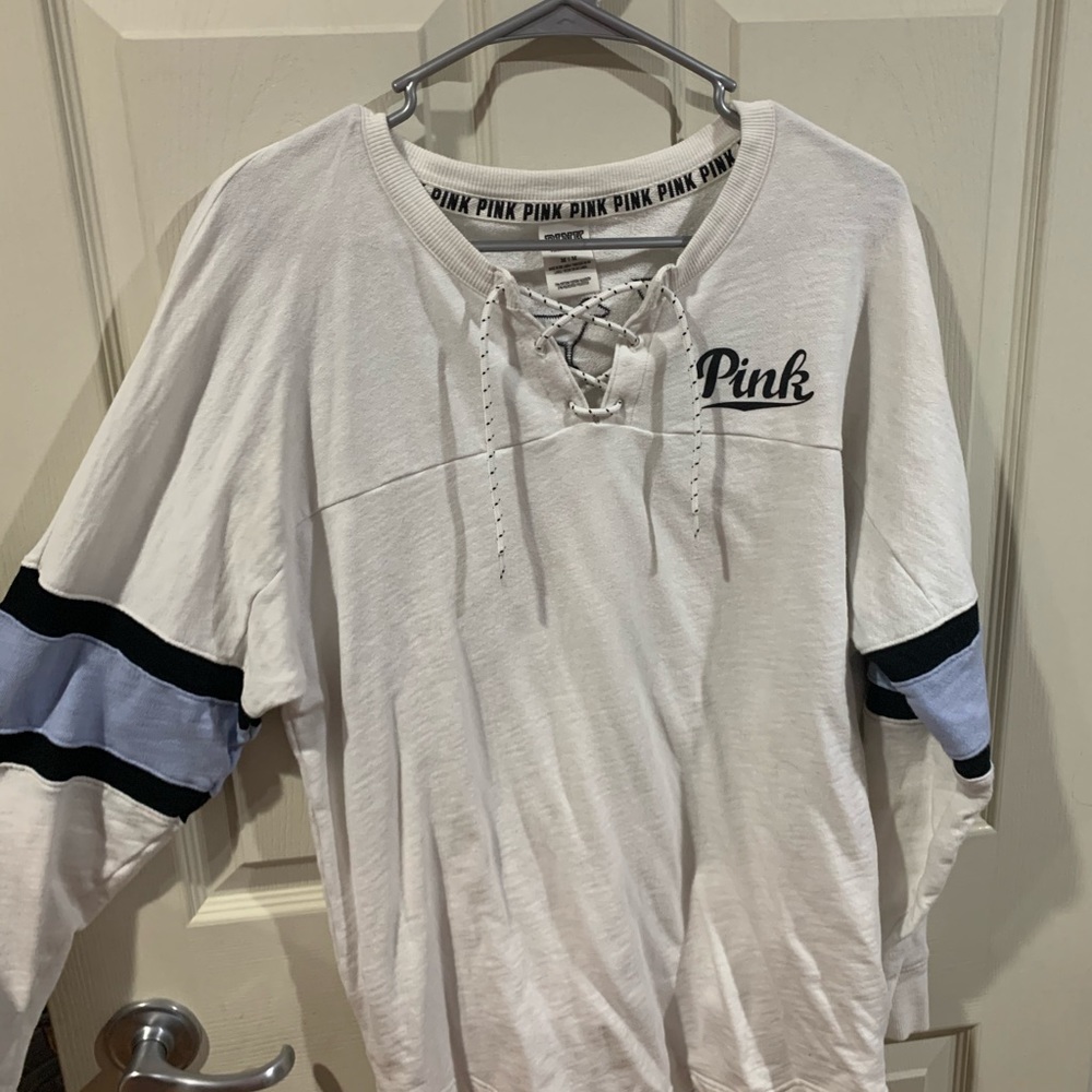 VS Pink long sleeve with tie front